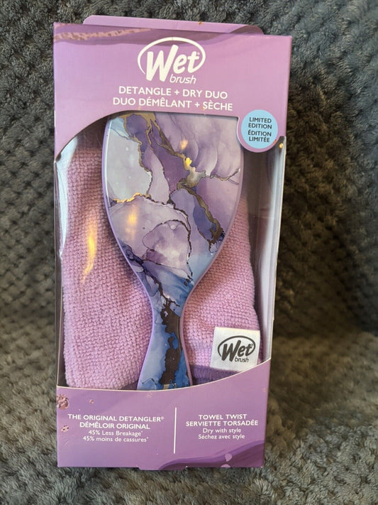 Wet Brush Detangle and Dry Duo, Ltd Edition, Lavender Marble Design ~New in Box~