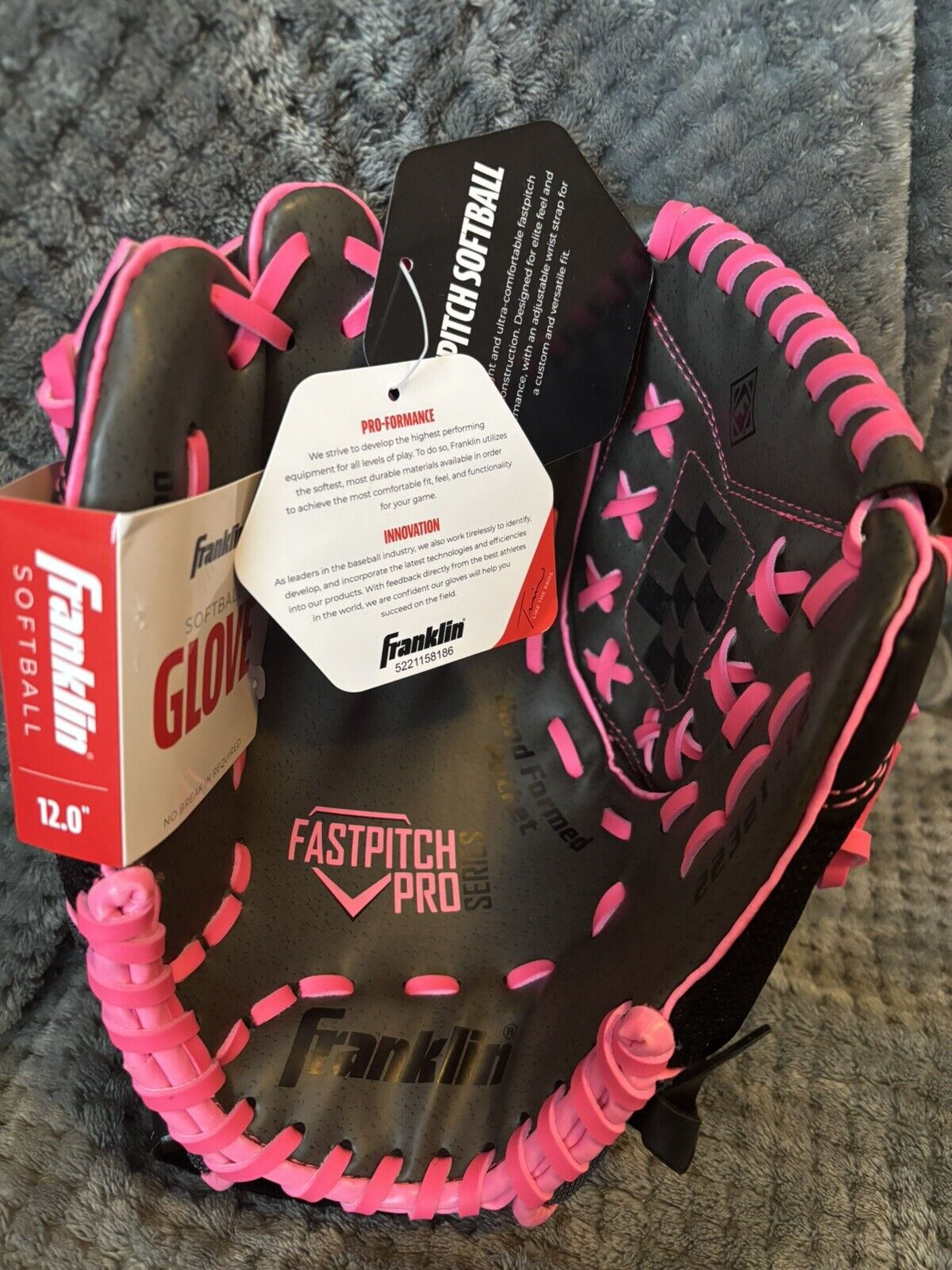 Franklin 22321-12" Fastpitch Pro Series Pink Softball Glove RHT Hand Throw NEW!!