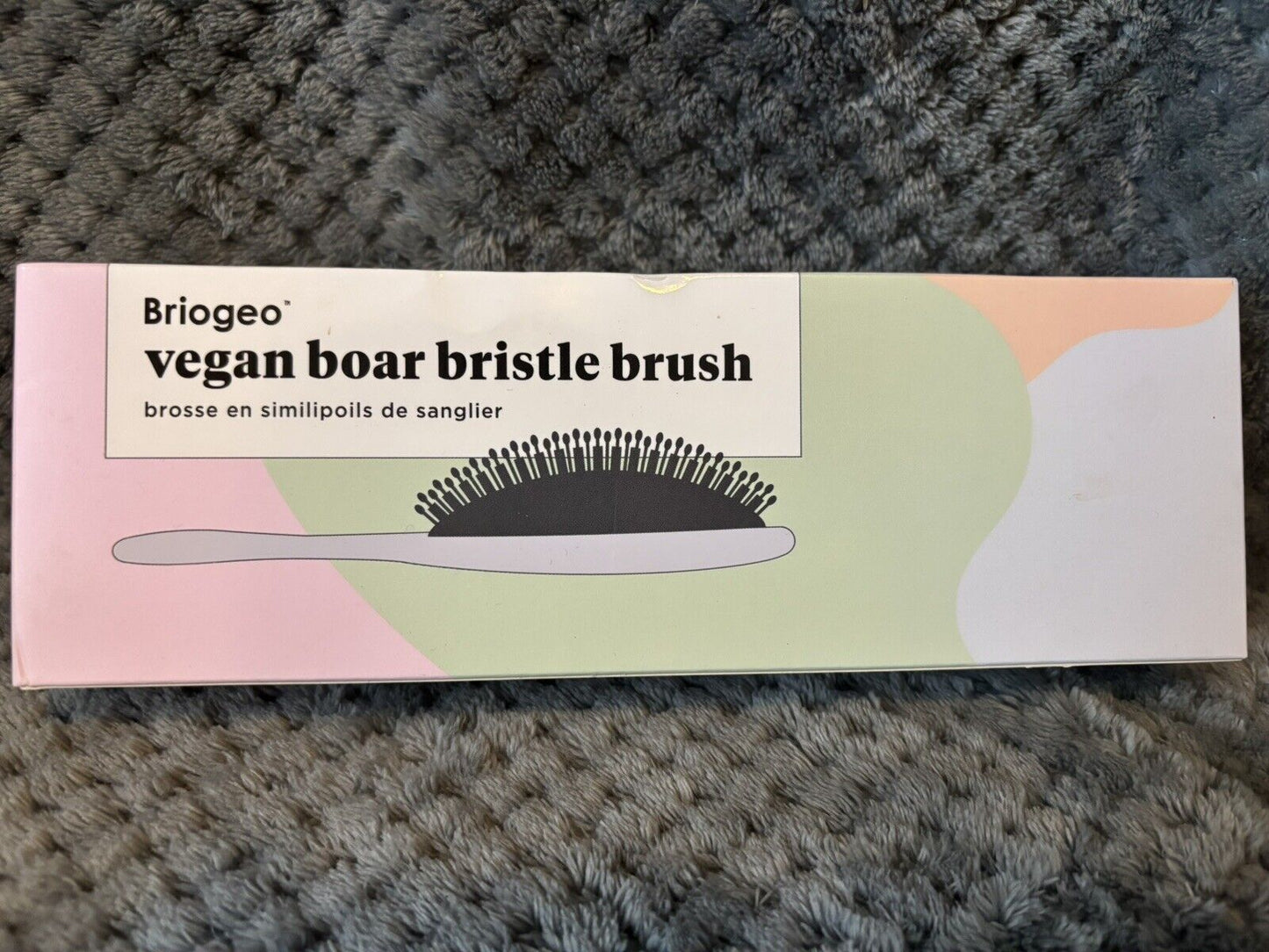 Briogeo Vegan Boar Bristle Hair Brush, Lavender, ~New in Box~ 