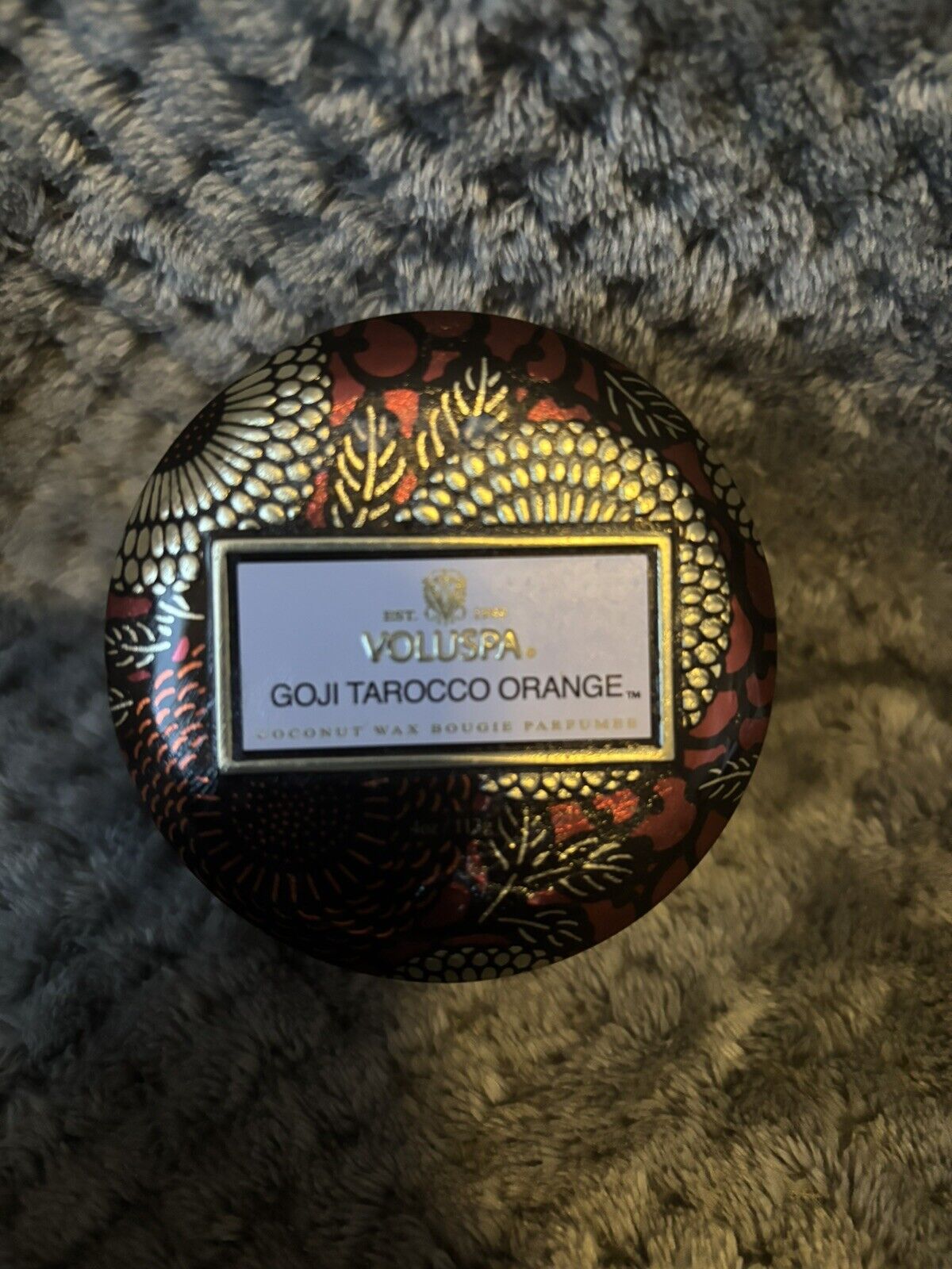 Voluspa for Sephora Goji Tarocco Orange 4oz. Luxury Coconut Wax Tin Candle ~New~