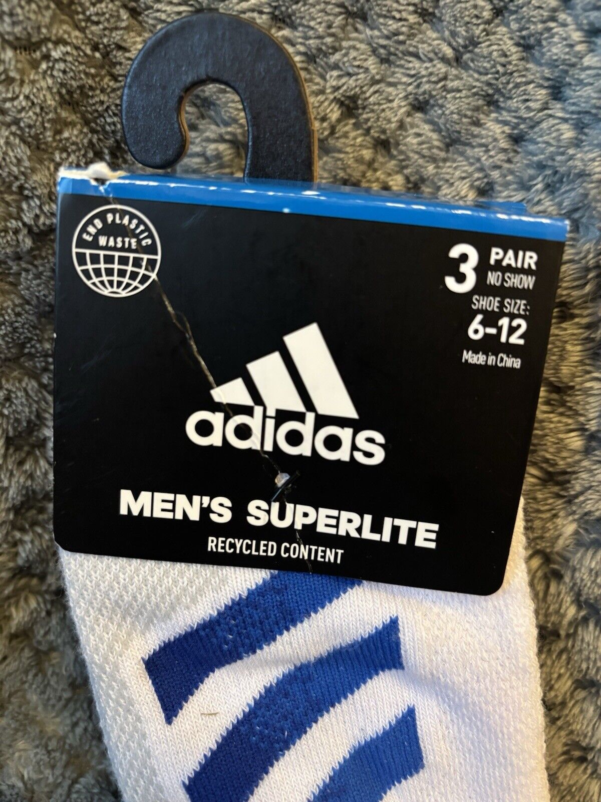 ADIDAS Men's Superlite Socks No Show Cushioned 3 Pair Shoe Size 6-12 White ~NWT~