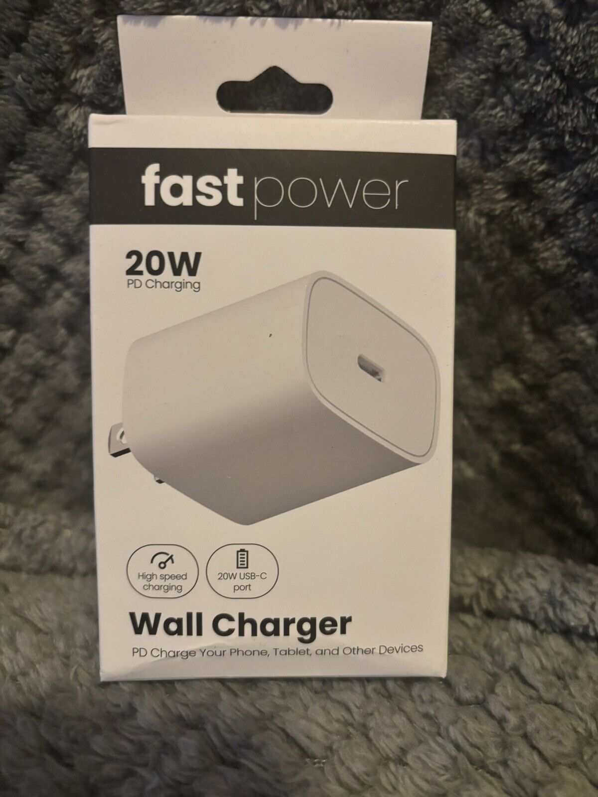 Fast Power 20W Wall Charger Cube, USB-C Port, Color White, ~New in Box~