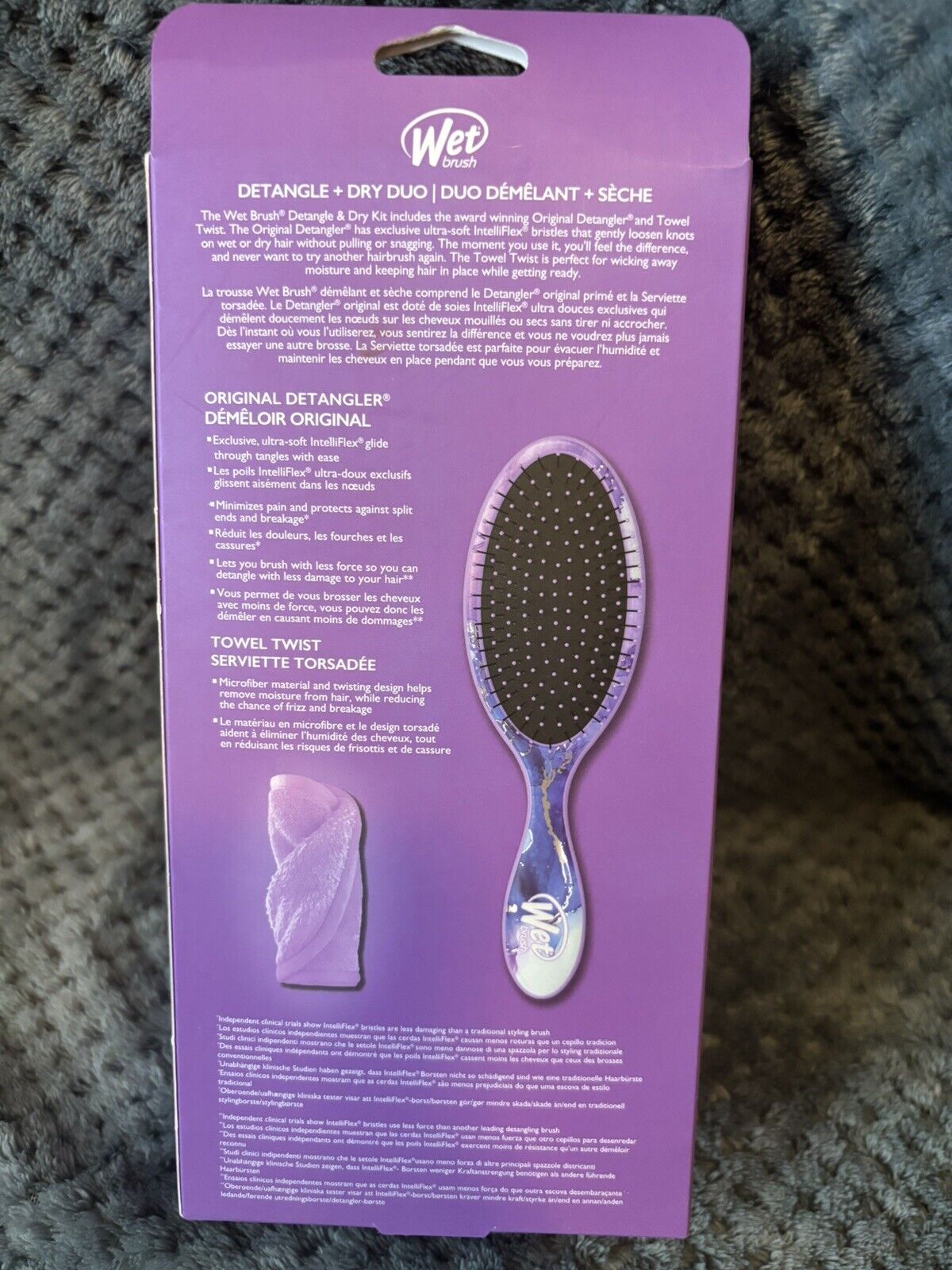 Wet Brush Detangle and Dry Duo, Ltd Edition, Lavender Marble Design ~New in Box~