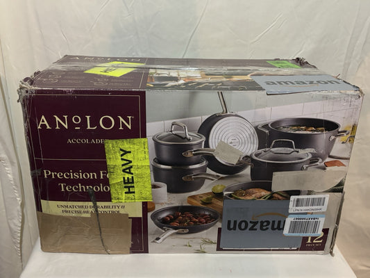 Anolon Accolade 12-Piece Cookware Set, Partially Used, Dark Grey, Original Box