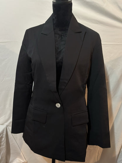 Black Blazer, Women's Size Small, Tailored Fit, Single Button Closure, ~NEW~