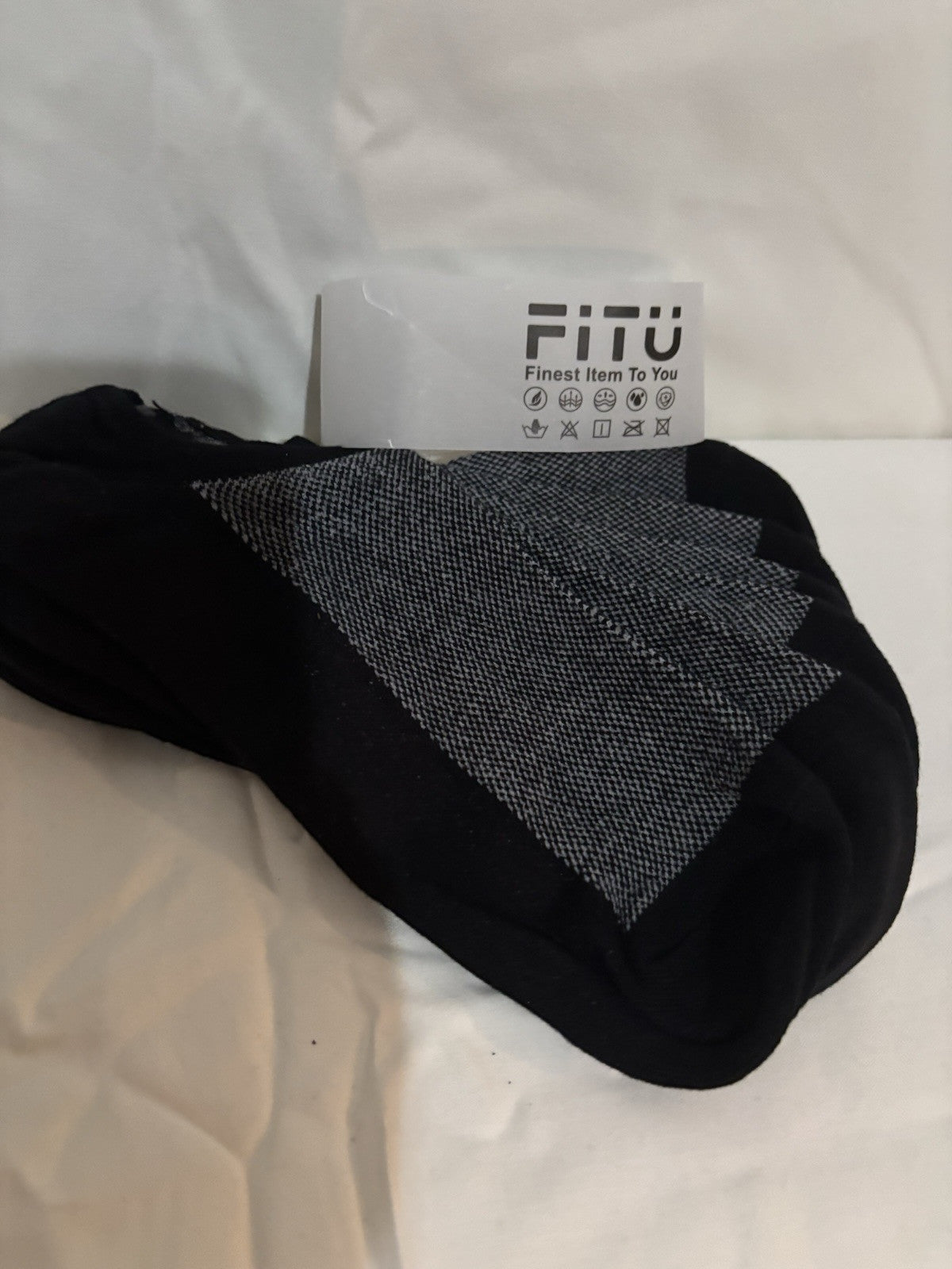 FITU Socks, Ankle No Show, Black/Grey, 3 Pairs in Pack, New In Packaging