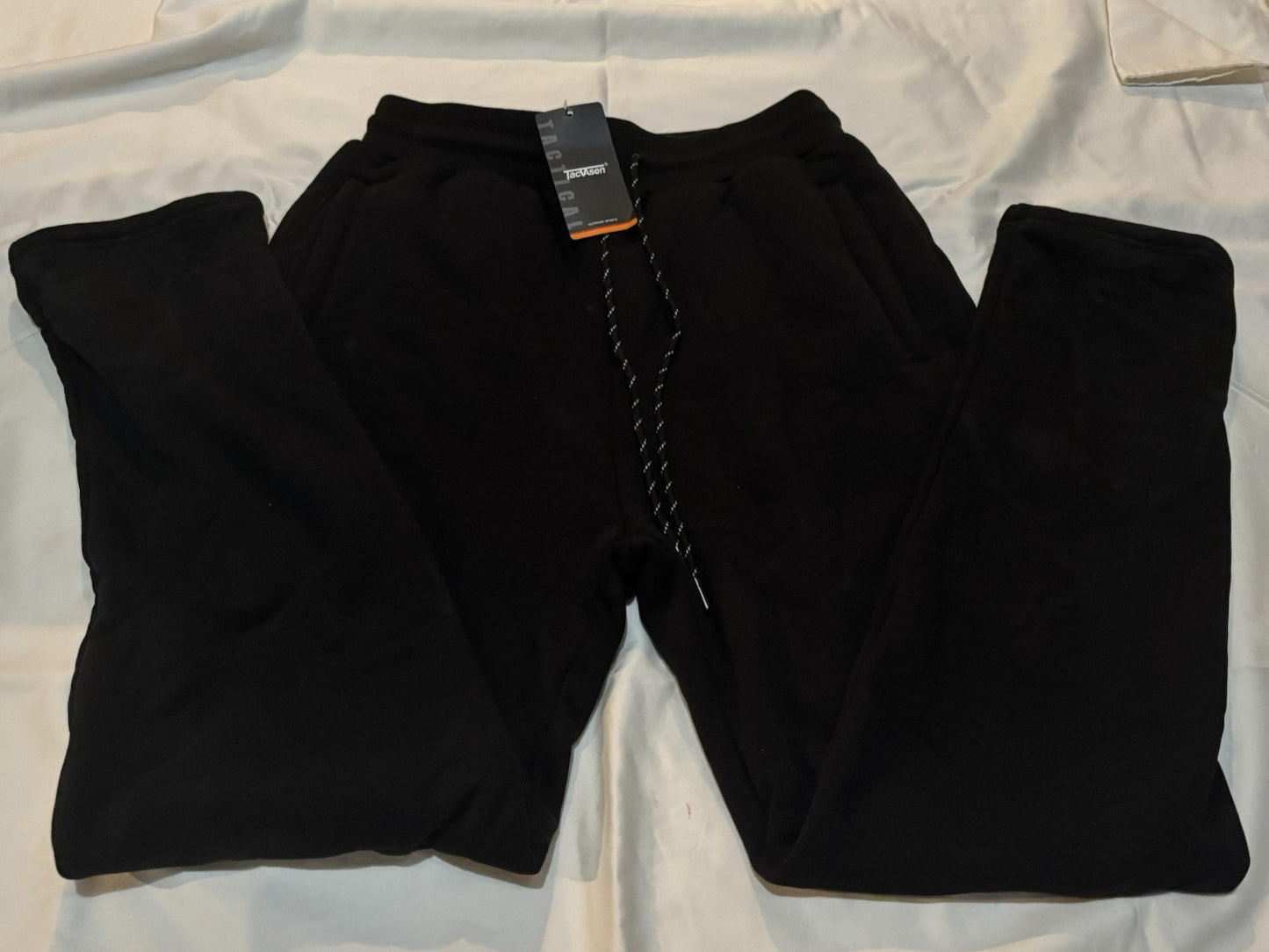 TACVASEN Men's Fleece Winter Pants, Sherpa Lined Sweatpants, Black, Size 32, NWT