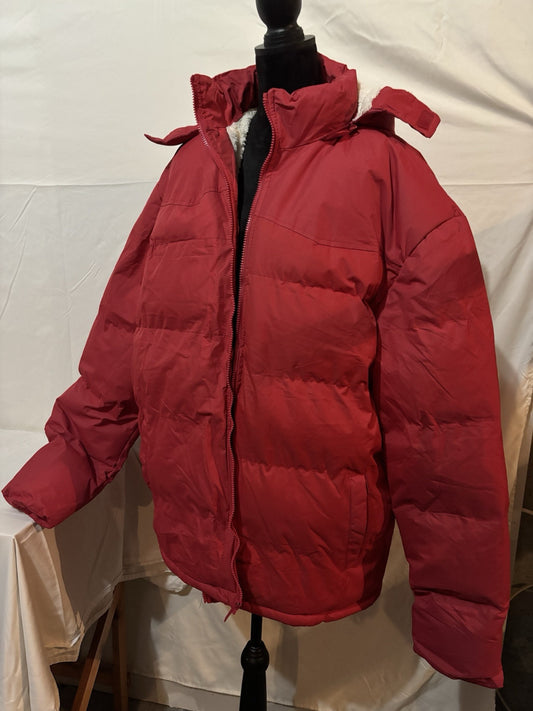 Best South Hooded Winter Coat, Women's Size 3XL, Red, Sherpa Lined, New With Tag