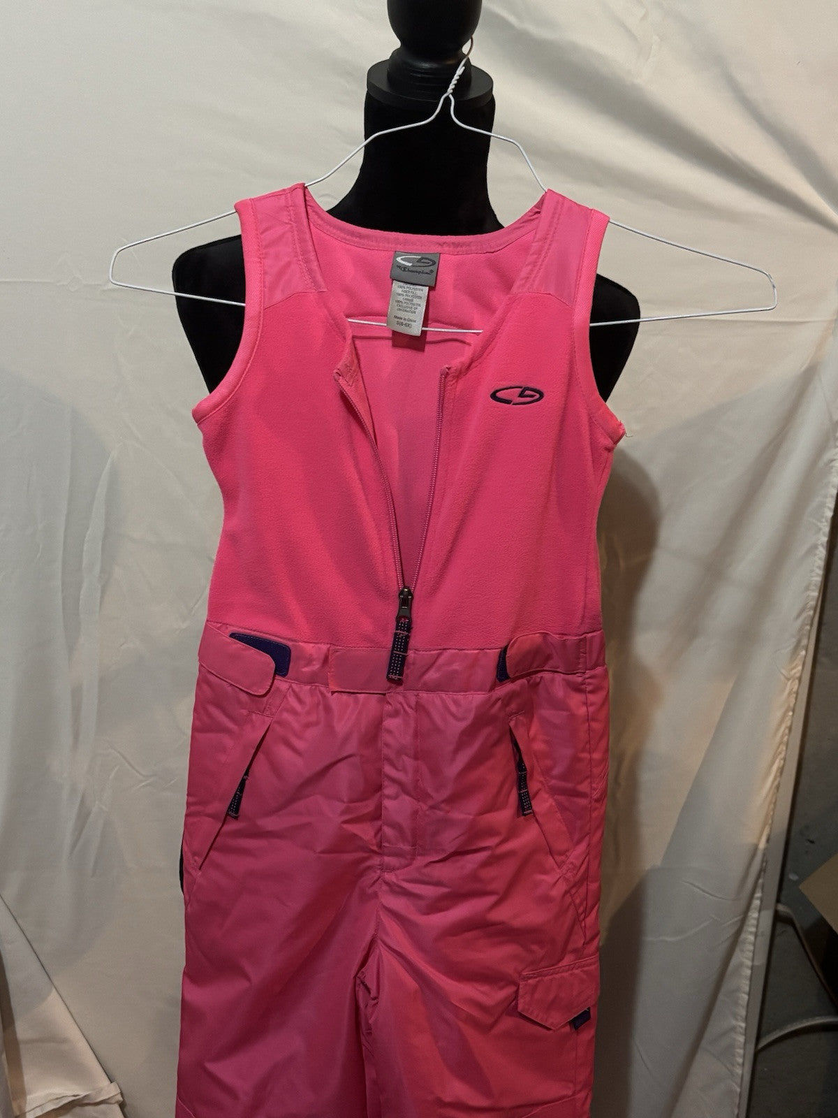 Champion Girl's Snow Suit, Pink, Size 6-6X, Full Bibs, 3-in-1 Coat, USED LikeNew