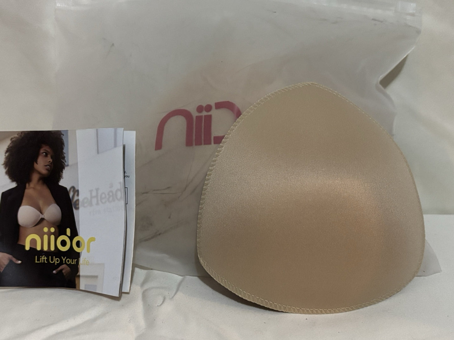 Niidor breast enhancers- Bra inserts. Reusable Padded, Nude Color, 6 Pack, ~NEW~