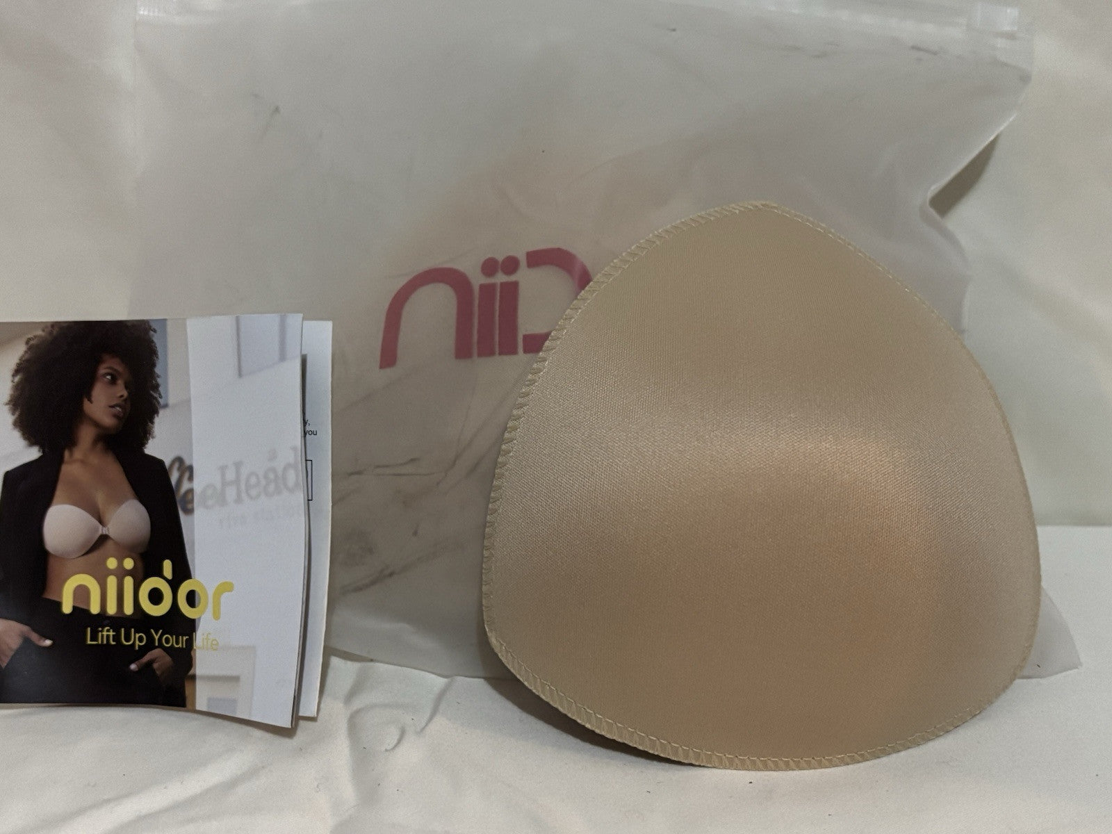 Niidor breast enhancers- Bra inserts. Reusable Padded, Nude Color, 6 Pack, ~NEW~