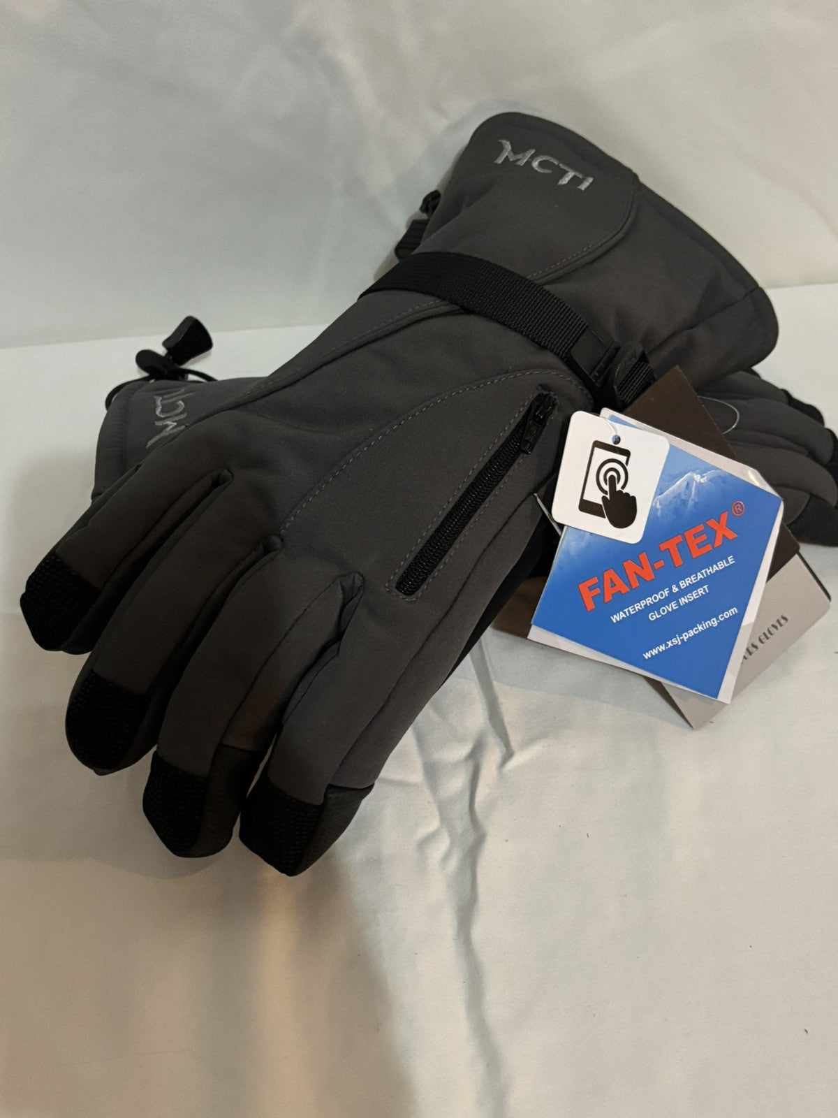 FAN-TEX Insulated Gloves Unisex, Size Medium, Black/Grey, Waterproof, ~NWT~